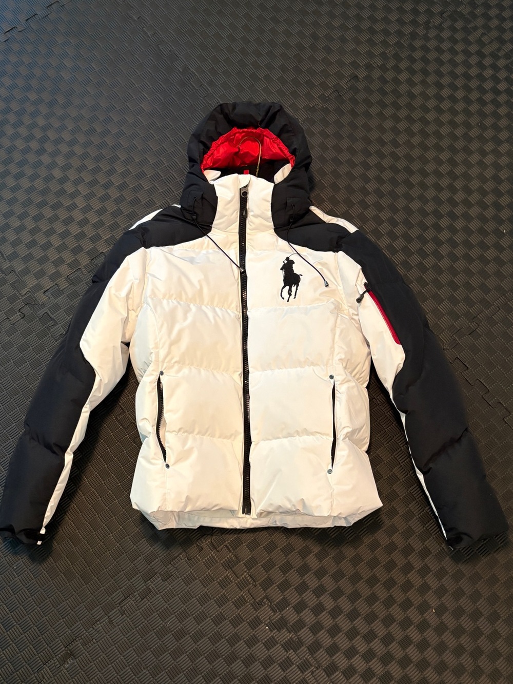 POLO Ralph Lauren Big Pony Hooded Puffer Jacket White/Black Men’s Medium